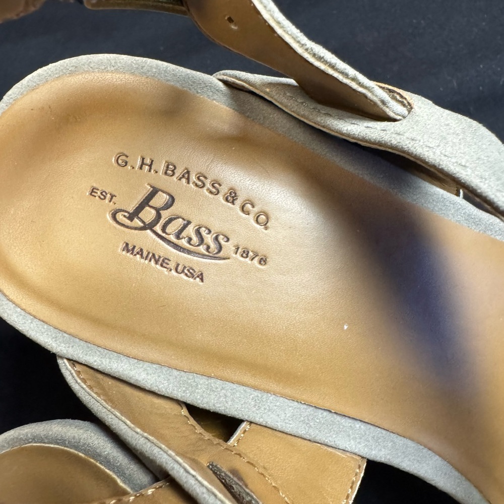 Bass G.H. Bass & Co Gray Suede Wedge Sandals Size 7M - Picture 3 of 5